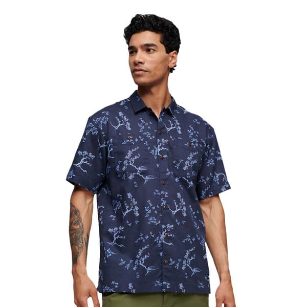 Superdry Beach Kortærmet Skjorte Blå 2XL Mand