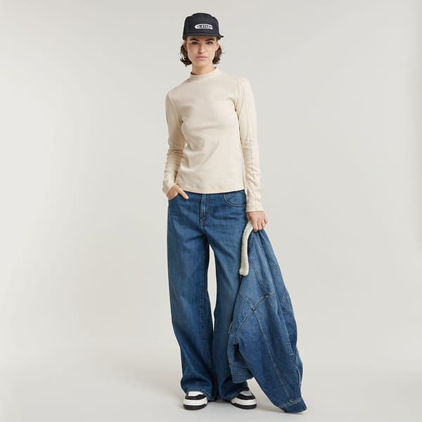 G-star D25033-d850 T-shirt Med Lång ärm Beige S Kvinna