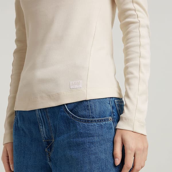 G-star D25033-d850 T-shirt Med Lång ärm Beige S Kvinna