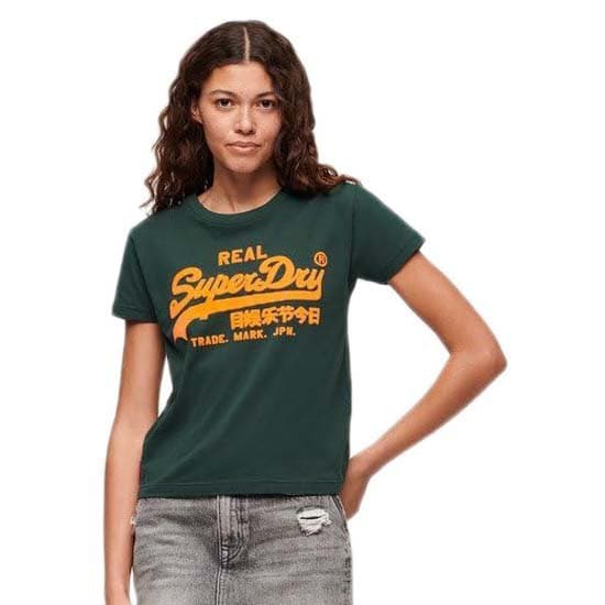 Superdry Neon Vl Graphic Fitted T-shirt Med Korta ärmar Grönt XS Kvinna