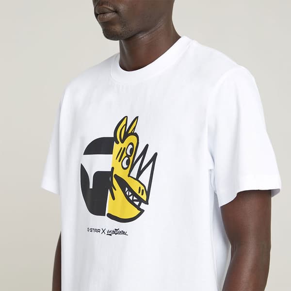 G-star Rhino Cartoon Loose T-shirt Med Korte ærmer Hvid XL Mand