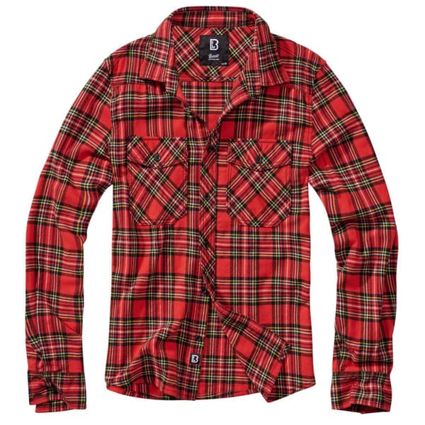 Brandit Check Skjorta Med Långa ärmar Röd 6XL Man