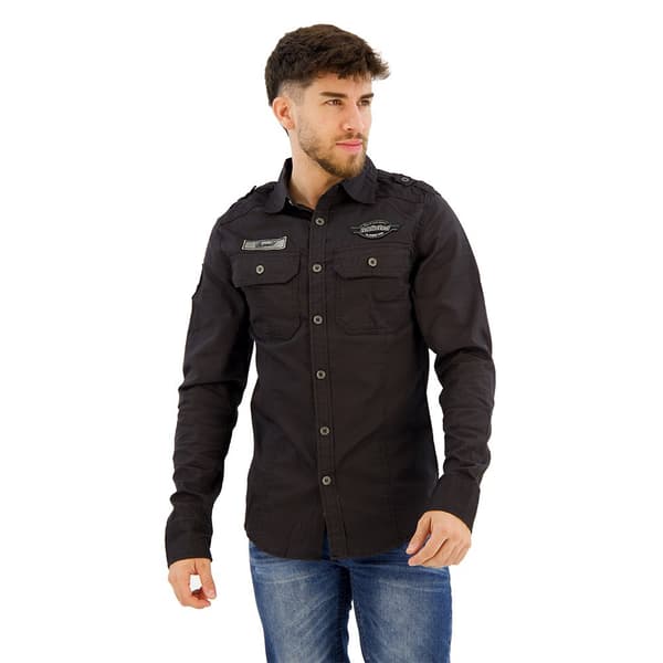 Brandit Luis Vintage Skjorte Med Lange ærmer Sort 7XL Mand