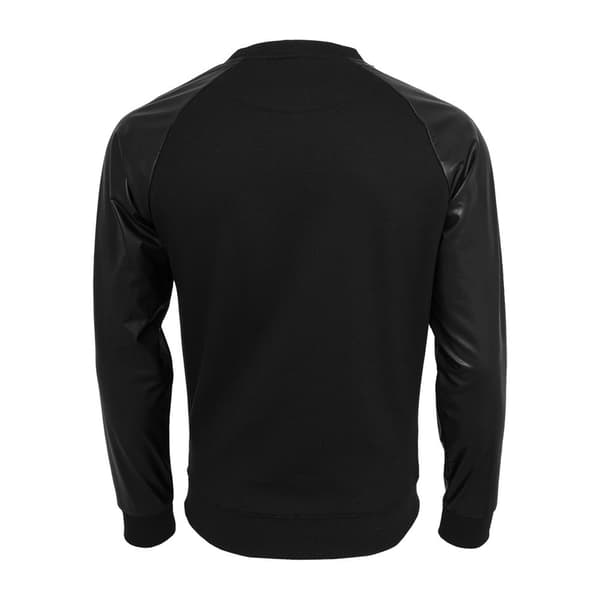 Urban Classics Raglan Leather Imitation Crew T-shirt Sort S Mand