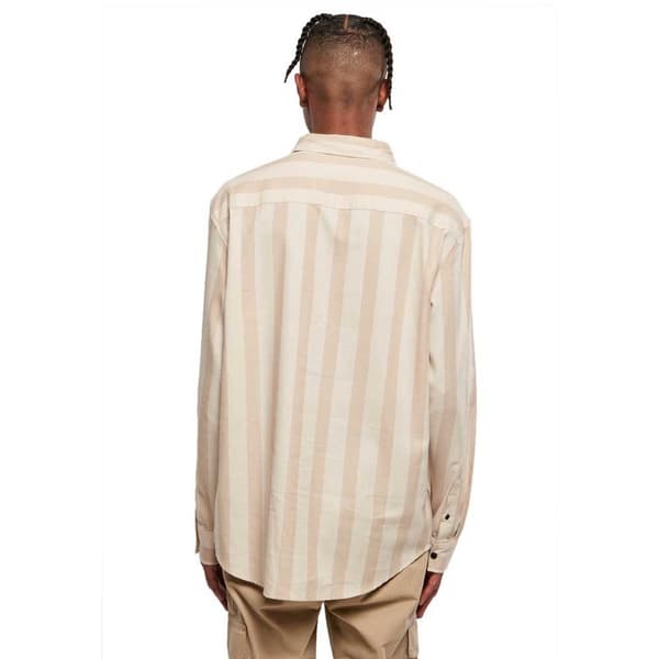 Urban Classics Striped Skjorte Med Lange ærmer Beige S Mand