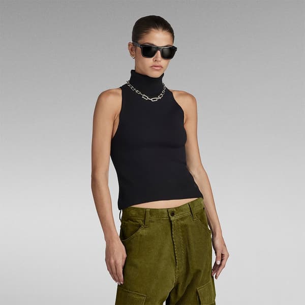 G-star D24007-d487 Ärmlös T-shirt Med Hög Hals Grönt XS Kvinna