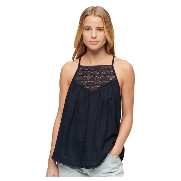 Superdry Lace Beach ärmlös T-shirt Blå M Kvinna