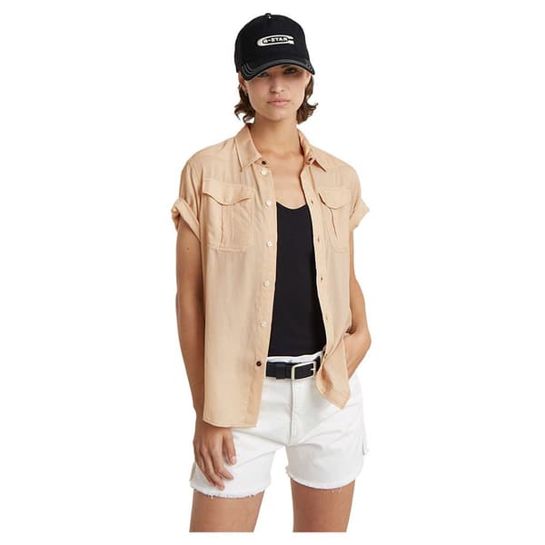 G-star Military Button Down Kortärmad Skjorta Beige S Kvinna