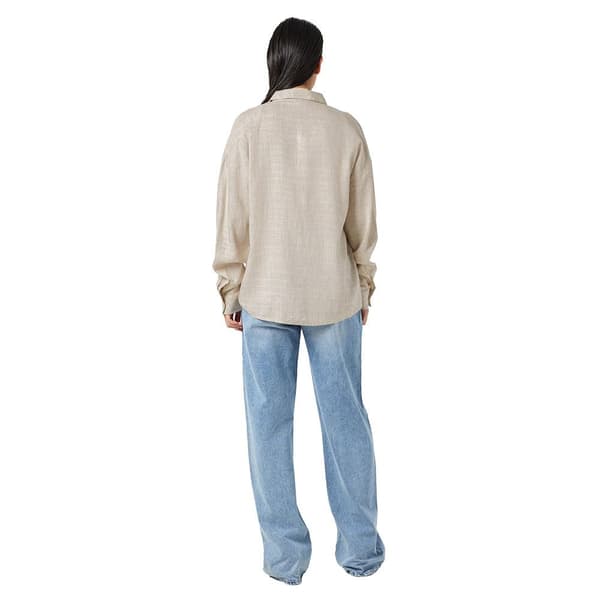 Noisy May Leilani Loose Fit Skjorte Med Lange ærmer Beige L Kvinde