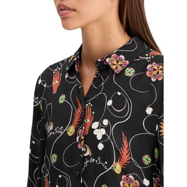 Scotch & Soda 179268 Blus Med Lång ärm Svart 38 Kvinna