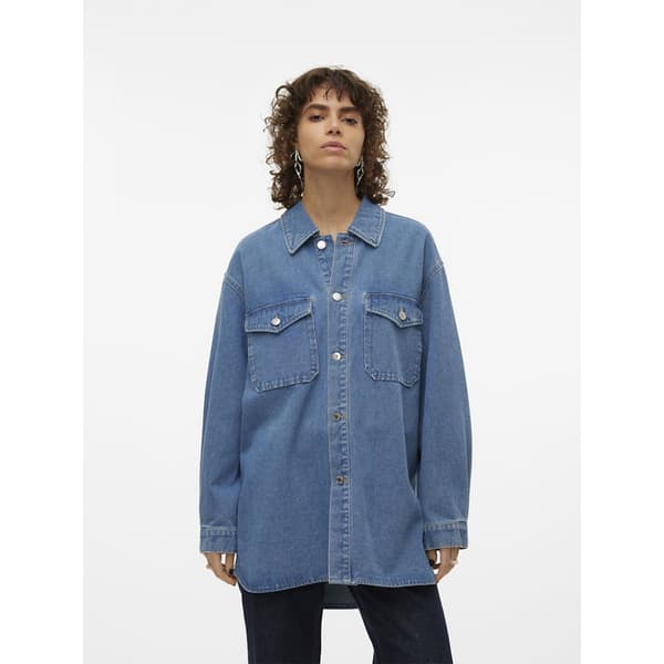 Vero Moda Naya Oversized Skjorte Med Lange ærmer Blå XS Kvinde