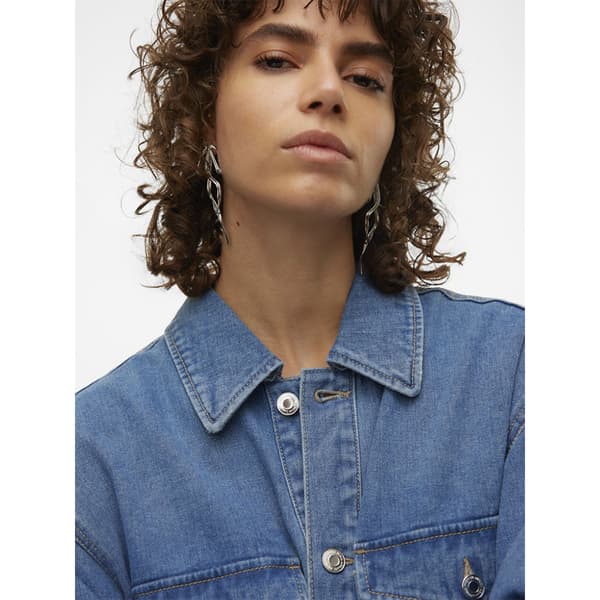 Vero Moda Naya Oversized Skjorte Med Lange ærmer Blå XS Kvinde