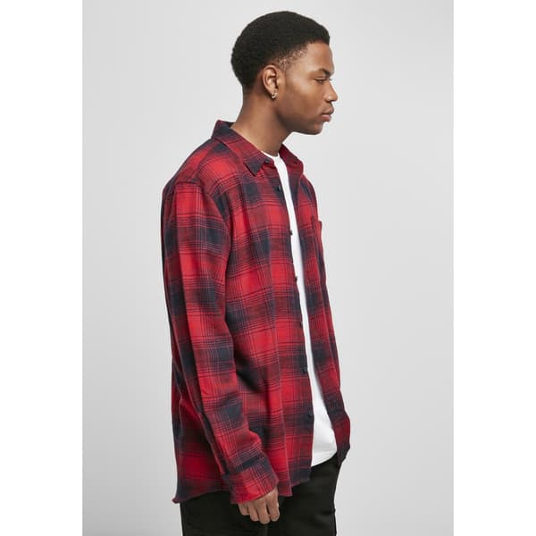 Urban Classics Checked Grunge Skjorte Med Lange ærmer Sort L Mand