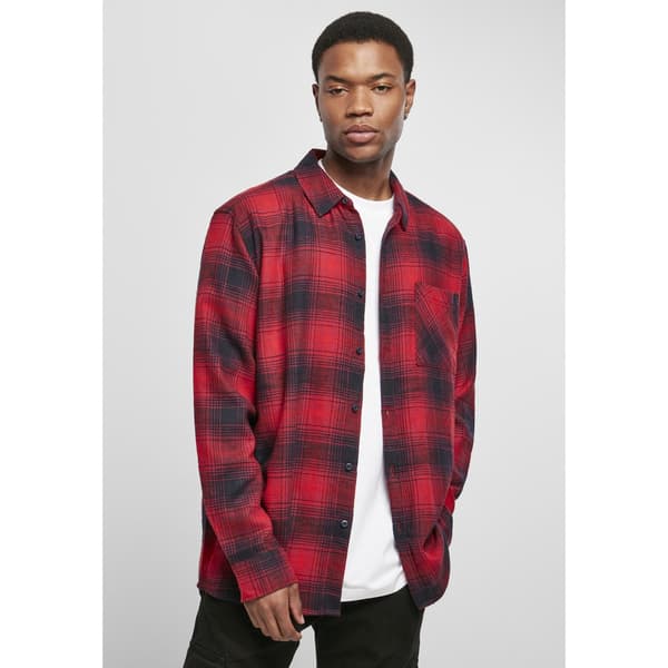 Urban Classics Checked Grunge Skjorte Med Lange ærmer Sort L Mand