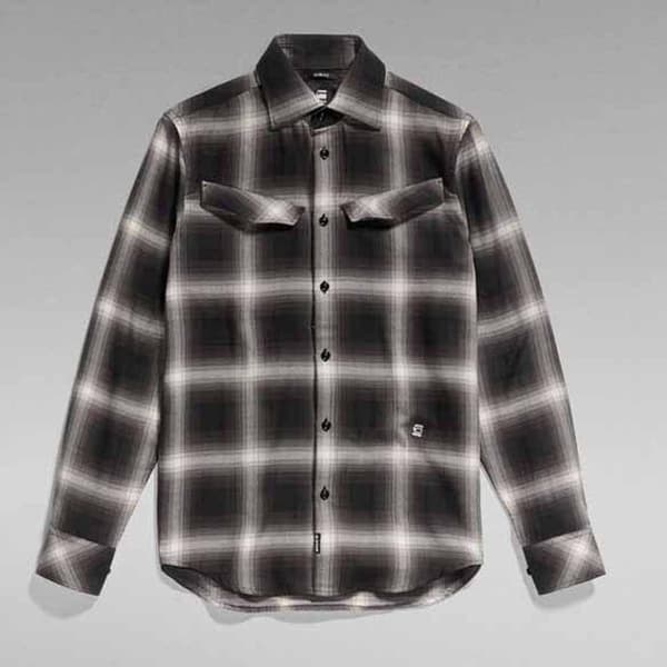 G-star Slant Pocket Slim Skjorte Med Lange ærmer Sort S Mand