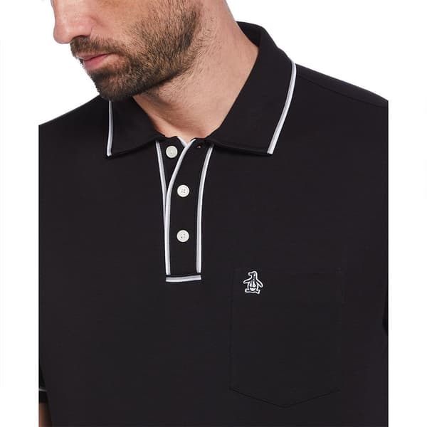 Original Penguin Earl Organic Interlock 3d Sticker Pete Kortærmet Polo Sort M Mand
