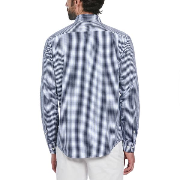Original Penguin Gingham Stretch Skjorta Med Långa ärmar Blå L Man