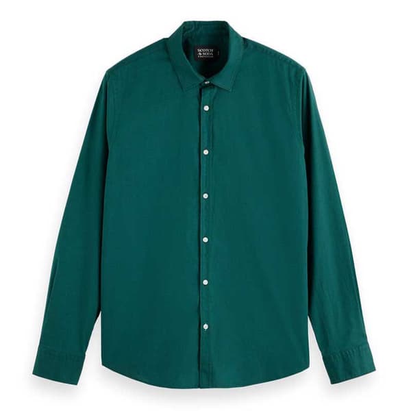 Scotch & Soda Essential Solid Skjorta Med Långa ärmar Grönt XL Man