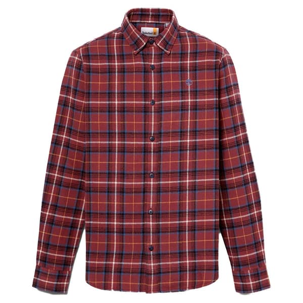 Timberland Midweight Flannel Check Skjorte Med Lange ærmer Rød M Mand