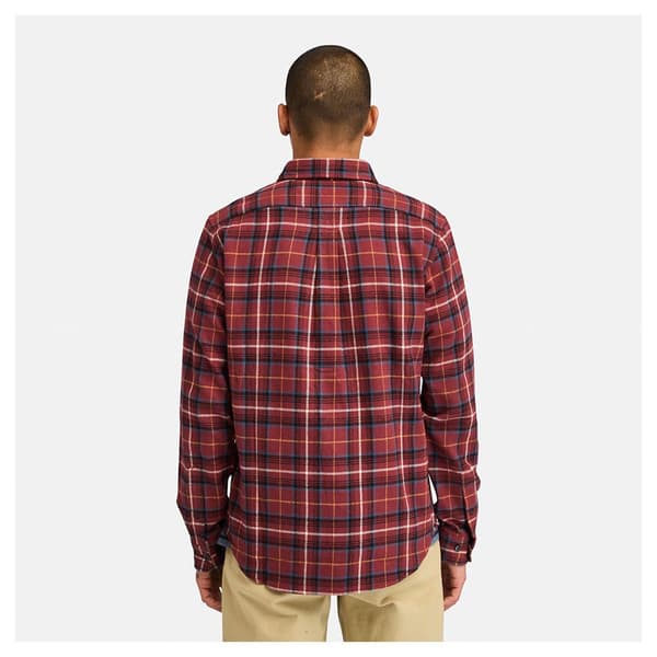 Timberland Midweight Flannel Check Skjorte Med Lange ærmer Rød M Mand