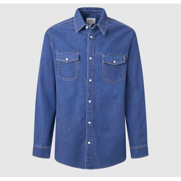 Pepe Jeans Pm308586 Skjorta Med Långa ärmar Blå M Man