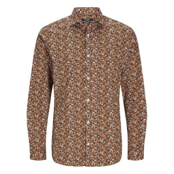 Jack & Jones Ckpool Stretch Pitkähihainen Kauluspaita Ruskea XS Mies