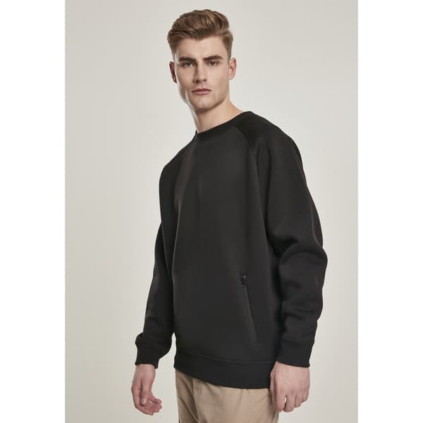 Urban Classics Raglan Zip Pocket Crew T-shirt Sort S Mand