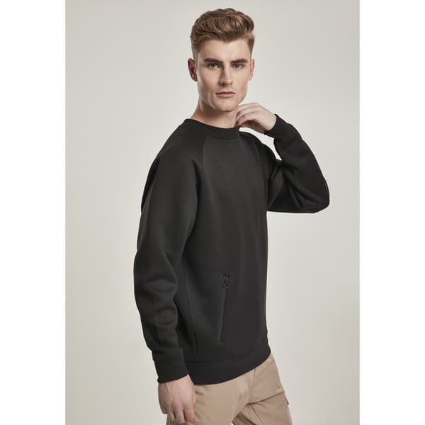 Urban Classics Raglan Zip Pocket Crew T-shirt Sort S Mand
