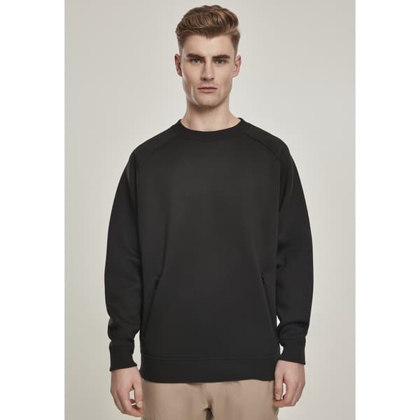 Urban Classics Raglan Zip Pocket Crew T-shirt Sort S Mand