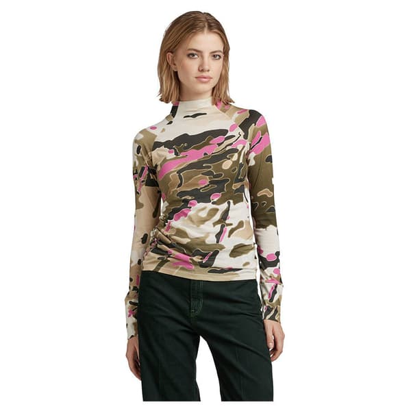 G-star Lecite Slim Långärmad T-shirt Med Hög Hals Flerfärgad S Kvinna