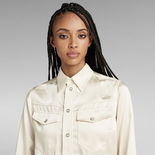 G-star D24229-d414 Skjorte Med Lange ærmer Beige S Kvinde