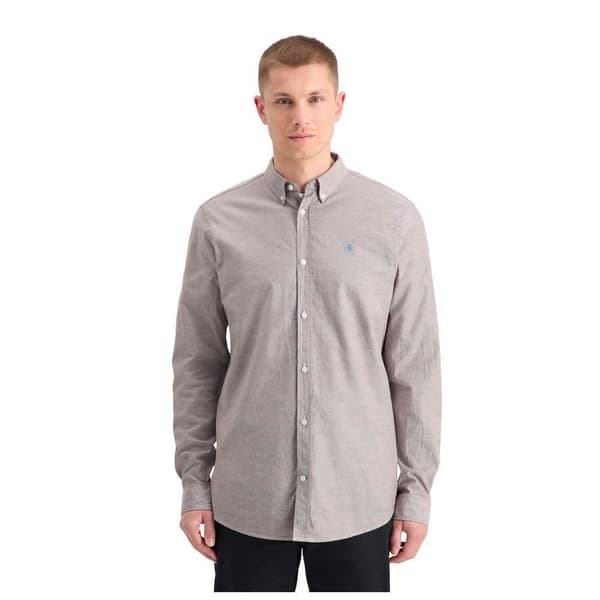 Scotch & Soda Essential Oxford Solid Skjorte Med Lange ærmer Grå XL Mand