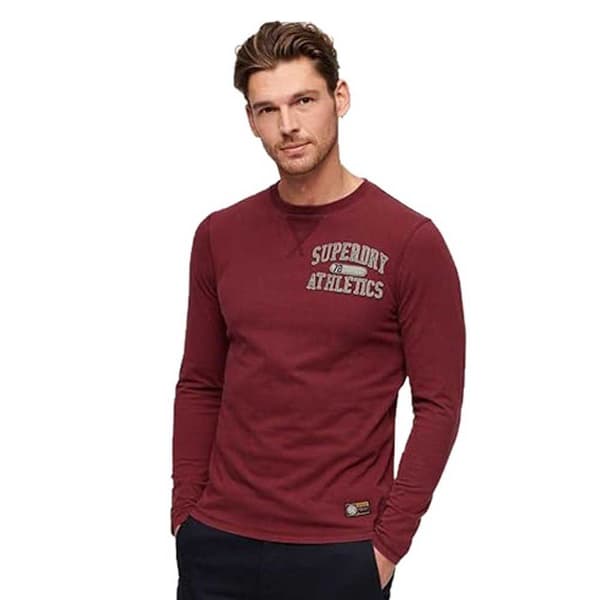 Superdry Vintage Athletic Chest T-shirt Med Lång ärm Röd L Man