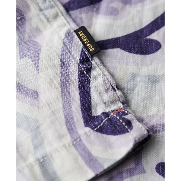Superdry Open Collar Print Kortärmad Skjorta Grå M Man