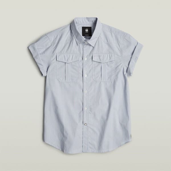 G-star Military Button Down Kortärmad Skjorta Lila S Kvinna