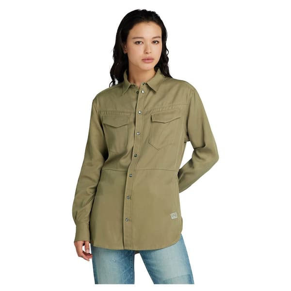G-star Tunic Skjorta Med Långa ärmar Grönt S Kvinna