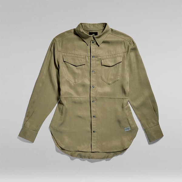 G-star Tunic Skjorta Med Långa ärmar Grönt M Kvinna