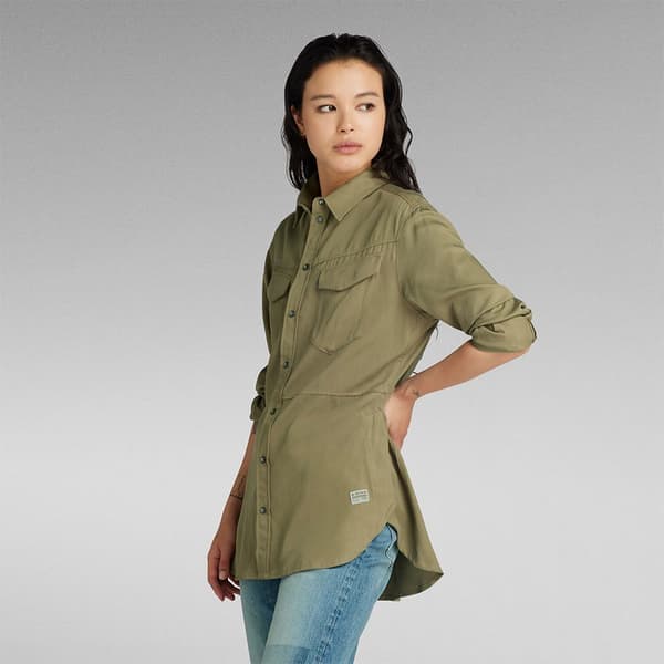 G-star Tunic Skjorta Med Långa ärmar Grönt M Kvinna