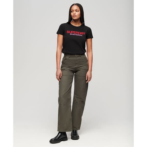 Superdry Sportswear Logo Fitted T-shirt Med Korta ärmar Svart XS Kvinna