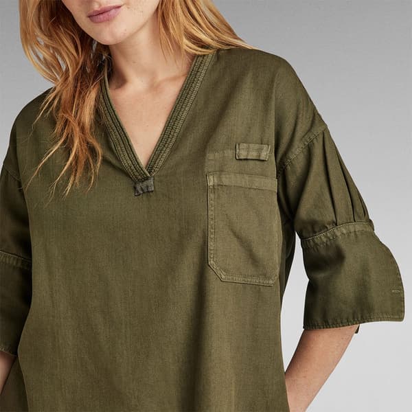 G-star Woven Tunic Kortärmad Skjorta Grönt S Kvinna