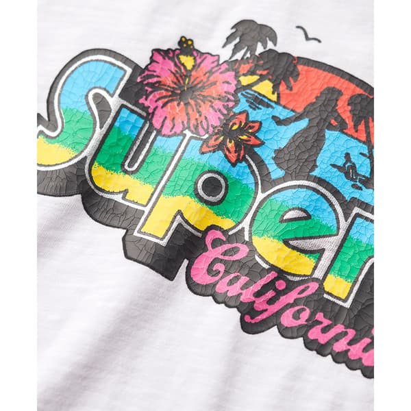 Superdry Cali Sticker Fitted T-shirt Med Korta ärmar Vit XS Kvinna