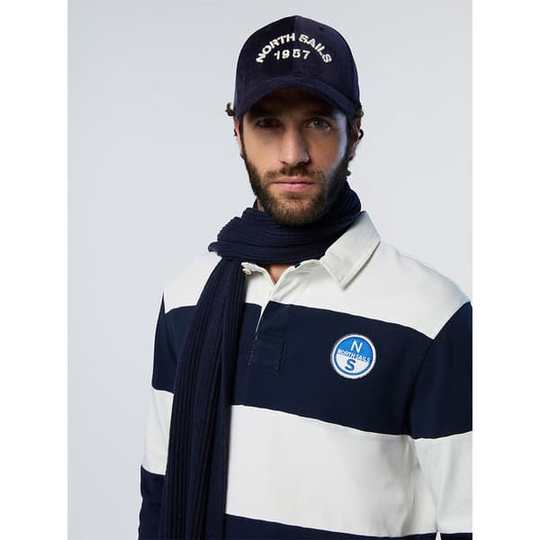 North Sails Logo Pikétröja Med Lång ärm Vit,Blå M Man