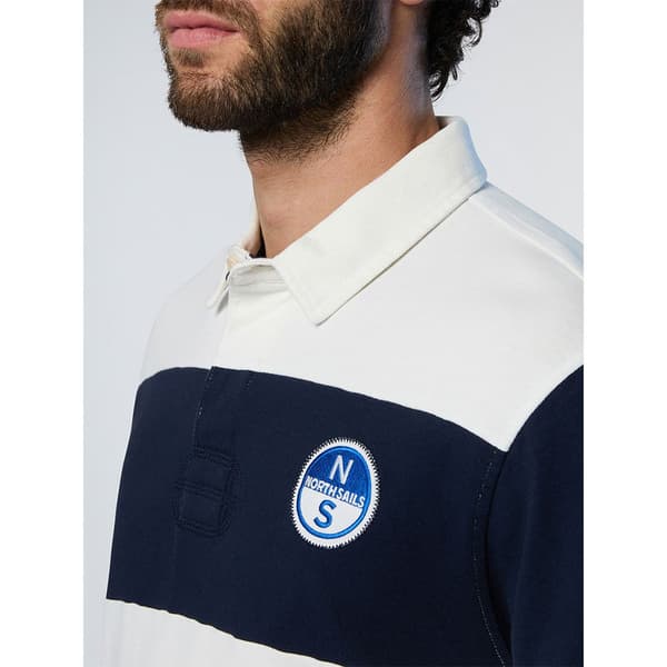 North Sails Logo Pikétröja Med Lång ärm Vit,Blå M Man
