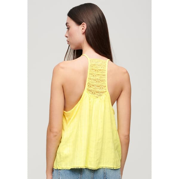 Superdry Lace Beach ärmlös T-shirt Gul M Kvinna