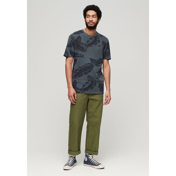 Superdry Vintage Overdye Printed Lyhythihainen T-paita Sininen S Mies