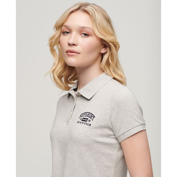Superdry 90s Fitted Kortärmad Polotröja Beige XS Kvinna