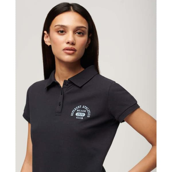 Superdry 90s Fitted Kortärmad Polotröja Svart XS Kvinna