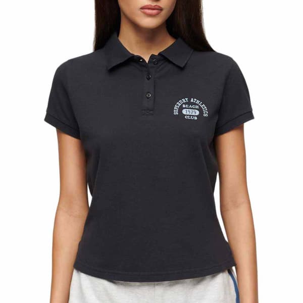 Superdry 90s Fitted Kortärmad Polotröja Svart XS Kvinna