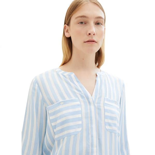 Tom Tailor Blus Med 3/4-ärm Blå 40 Kvinna