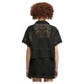 Miniatyrbillede 1 af 2: Urban Classics Crochet Lace Resort Kortærmet Skjorte Sort 5XL Kvinde